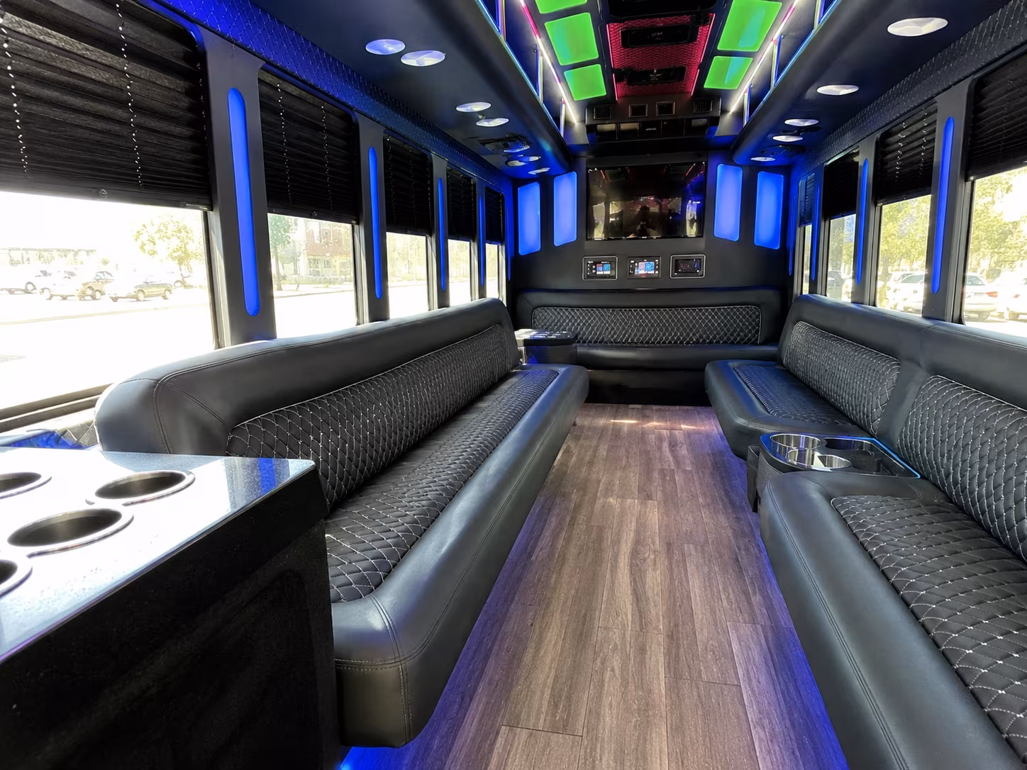 maricopa 15 passenger party bus inside