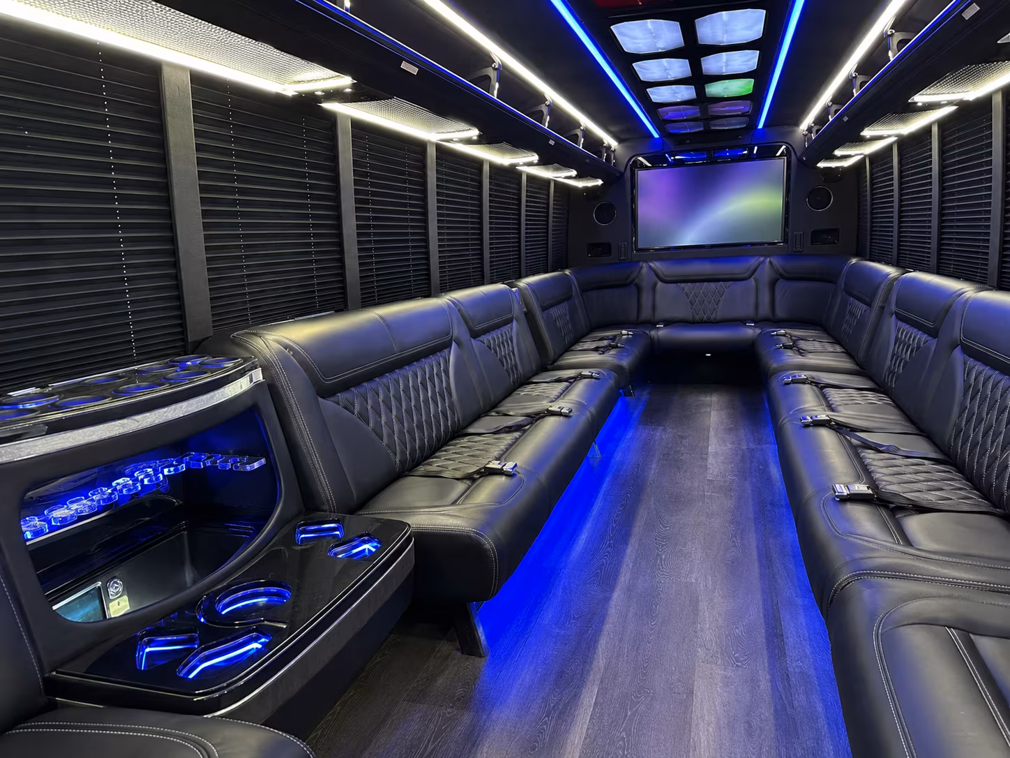 maricopa 20 passenger party bus inside